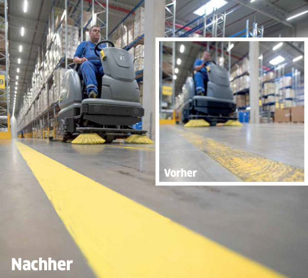 Reinigung von Markierungen im Lager Reinigung von Markierungen im Lager